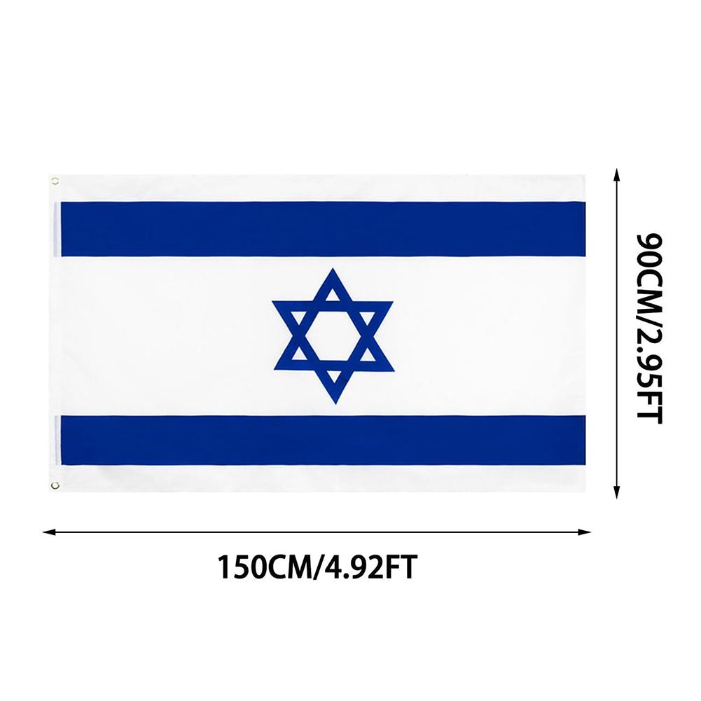 90*150cm Israel Flag Wear-resistant Israel-Country Flag Wear-resistant Smoothing Texture Israel-Country Flag for Building