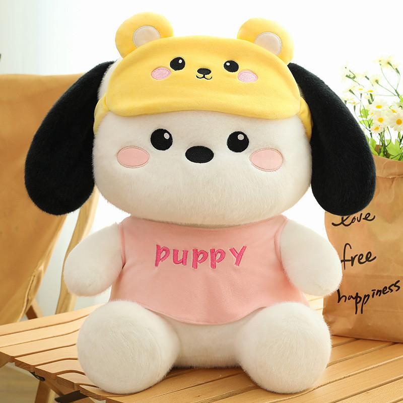 Cute And Soft Pochacco Dog Plush Toy Cartoon Doll For Girls With Eye Mask Feature