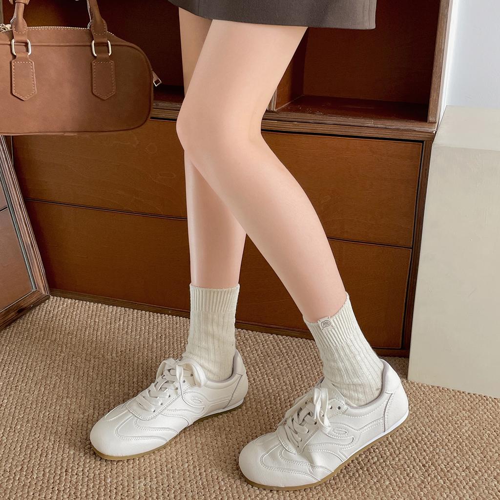 White explosion, retro thick-soled inner height-increasing little white shoes, women's 2025 new autumn soft-soled Forrest Gump training shoes