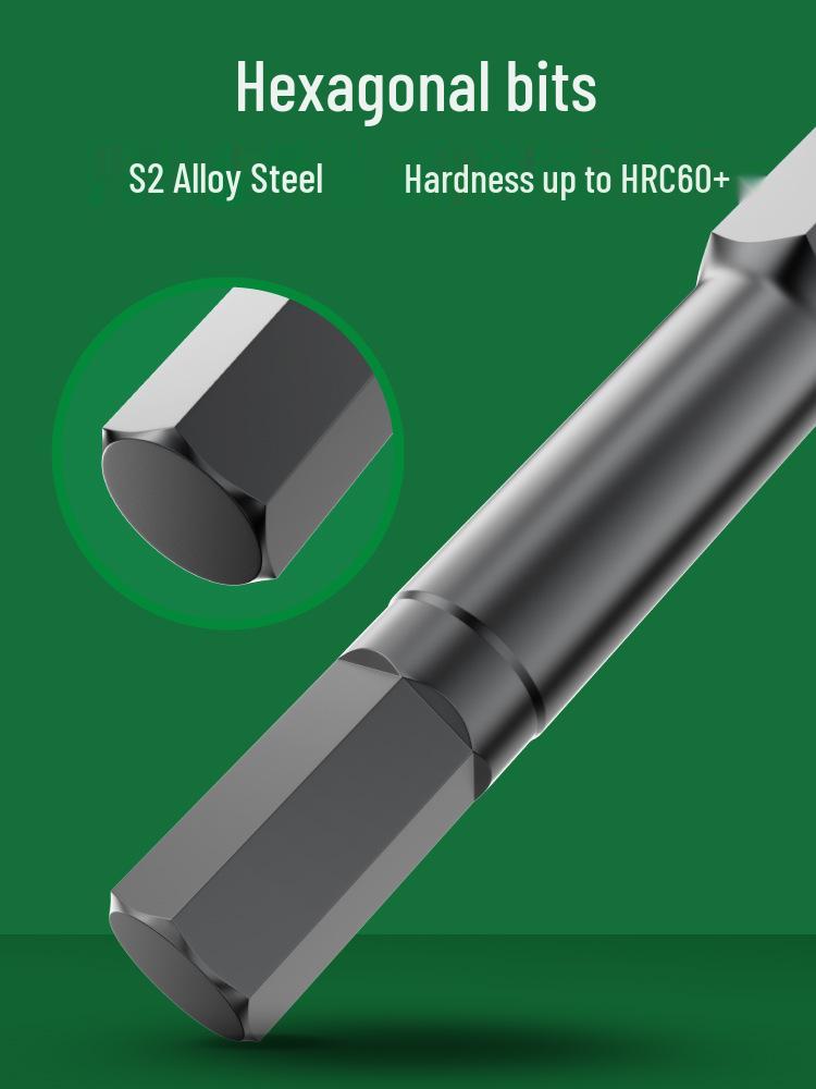 Hex S2 Strong Magnetic Screwdriver Bit Set for Pneumatic & Electric Drill