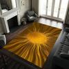 Solar Energy Center Carpet, Dynamic Golden Rays Illusion Floor Art, A Striking Statement Piece for Modern & Eclectic Interiors
