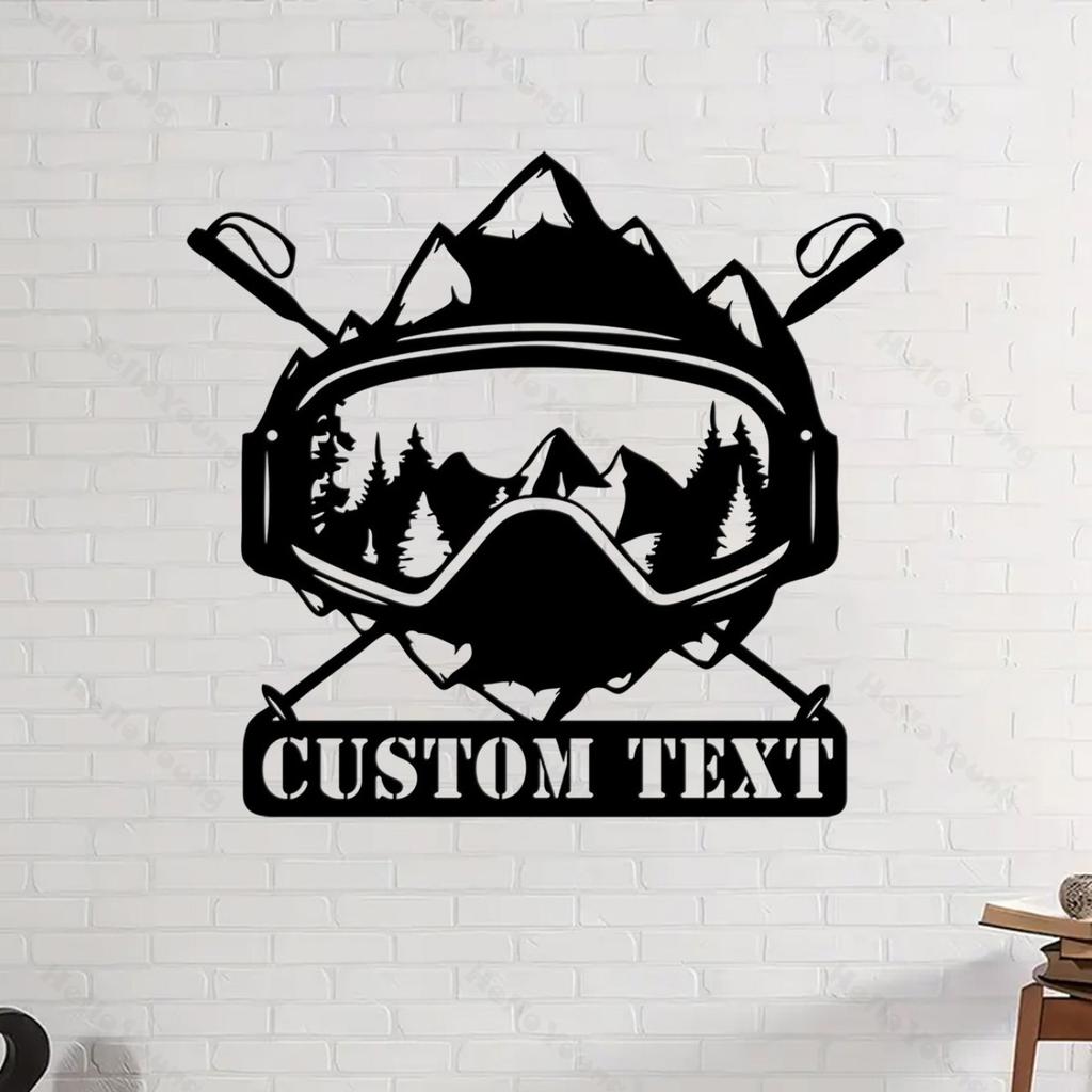 Custom Snowboarder Metal Wall Art, Personalized Goggle Name Sign for Home Decor Hot Sale