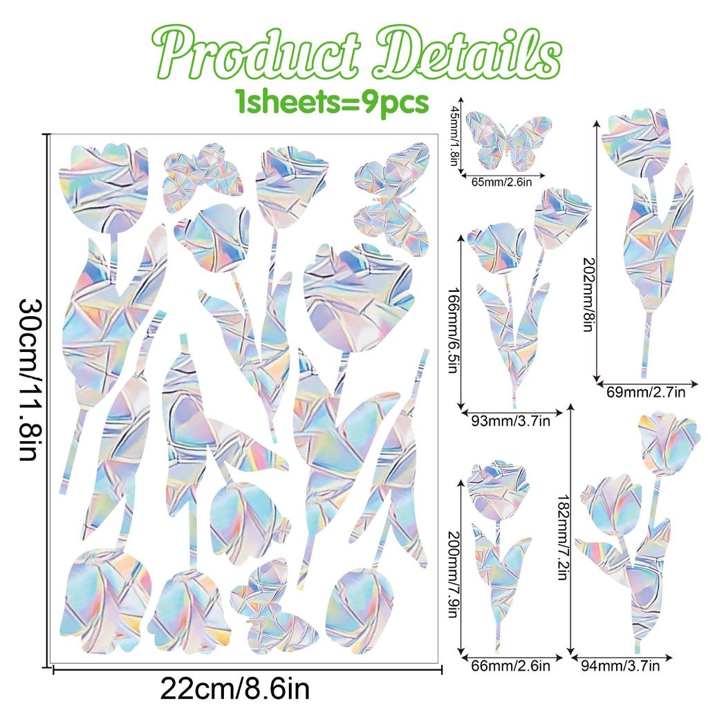Christmas Rainbow Prism Static Cling Glass Stickers PVC Halloween Window Stickers Sun Catcher Decorative Films