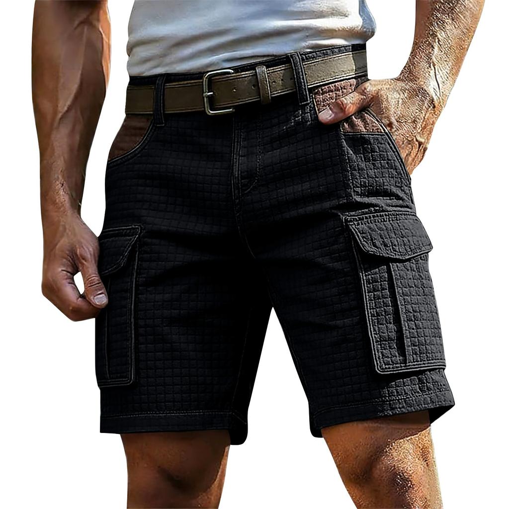Men's Summer Multi-Pocket Textured Cargo Shorts Men's Casual Fashion Cargo Shorts