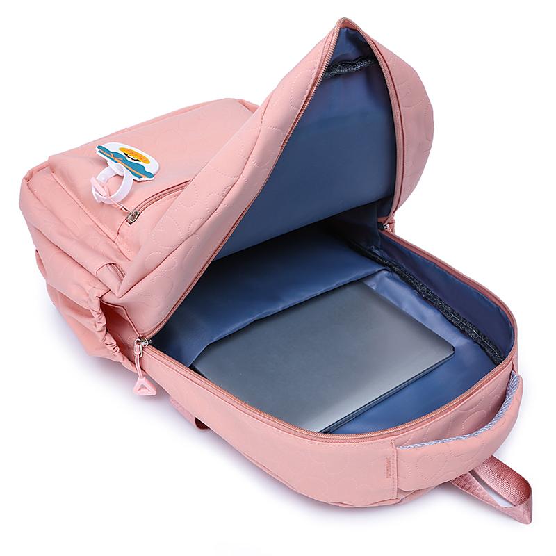 Student Schoolbag Large Capacity Female Backpack Solid Color Travel Backpack