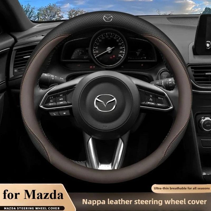 For Mazda 3 5 6 SKYACTIV Axela Atenza CX30 CX50 CX5 CX7 CX8 CX9 MX5 RX8 BT50 Suede Leather Car Steering Wheel Cover Accessories