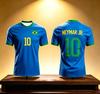 2026 Brazil Neymar JR 10 Soccer Jersey Quick‑Dry Breathable Polyester Short‑Sleeve Football Uniform Unisex Sport Tee