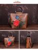 Johnature Retro Large Capacity Luxury Handbags Women Bags Designer Genuine Leather Casual Tote Rose Shoulder Bags