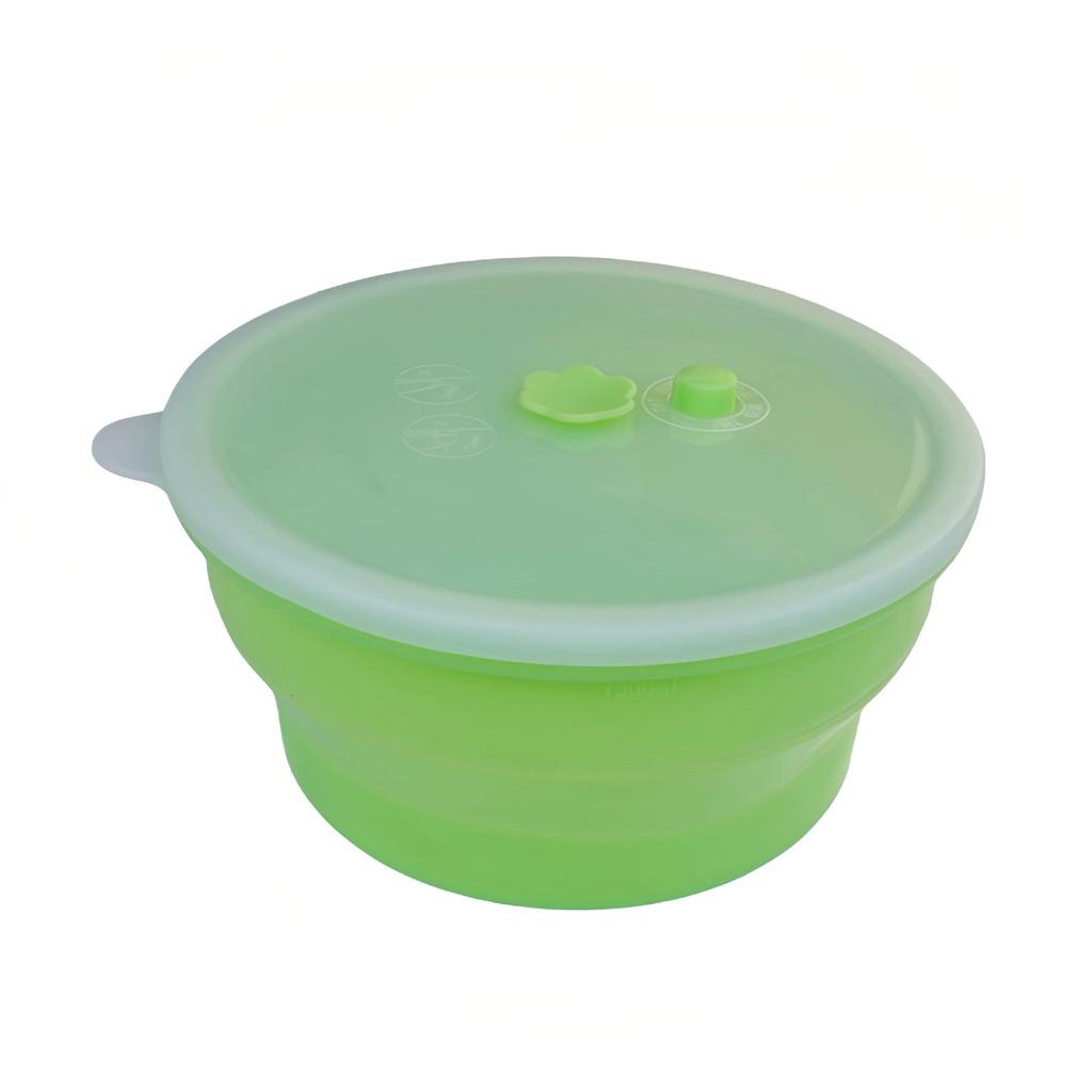 Silicone Food Storage Container With Foldable Design For Refrigerator Organization And Freshness