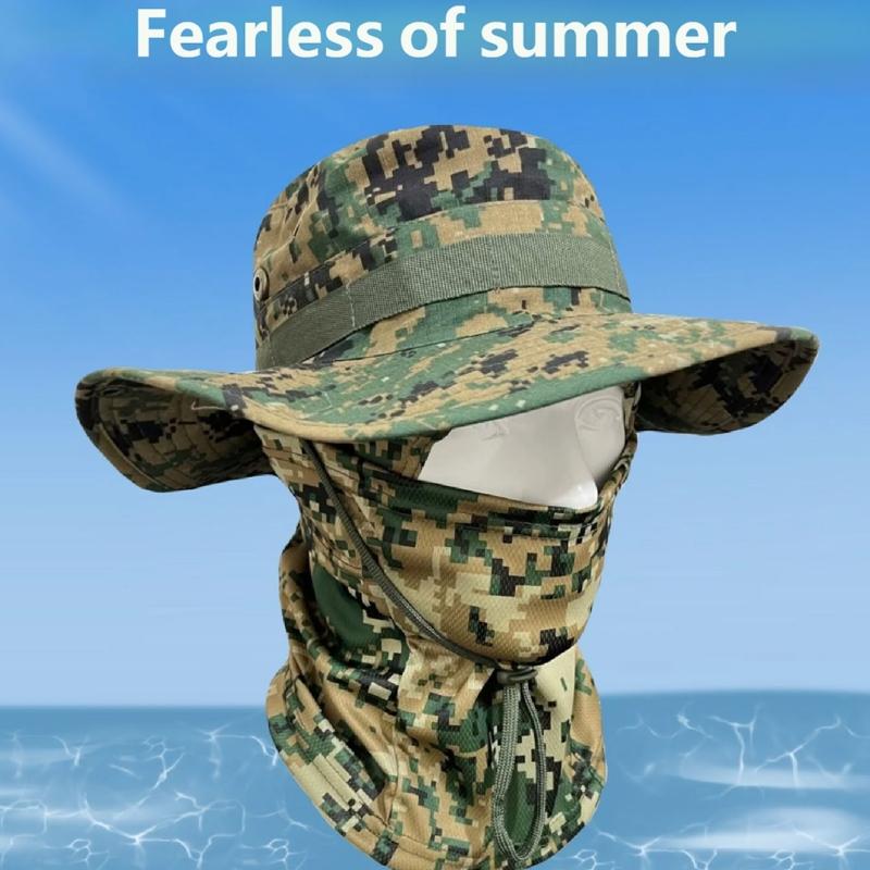 Multipurpose Unisex Sun Hat Boonie Hat Mask With Full Coveraged Against Harsh Weather During Long Excursions