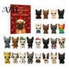 Fun Holiday Surprise Toys Bulldog Advent Calendar 2026, 24 Days Acrylic Puppy Ornaments Christmas Countdown Calendar, Tree Hanging Decor 2D