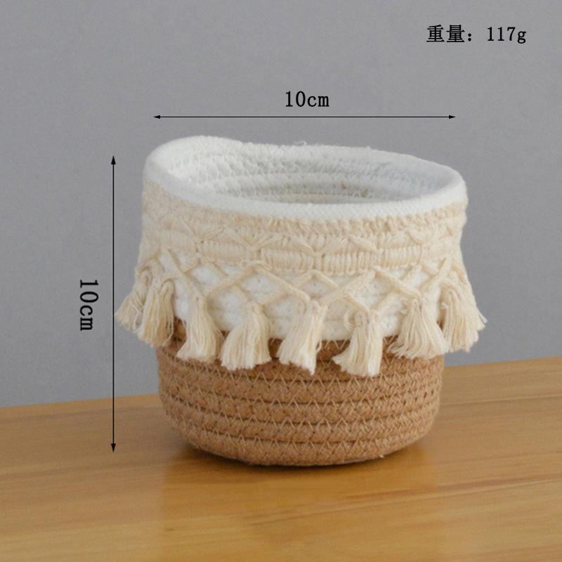 Nordic Cotton Rope Woven Storage Baskets Organize Boxs Desktop Sundries Organize Basket Sundries Key Cosmetics Storage Basket 2100₽