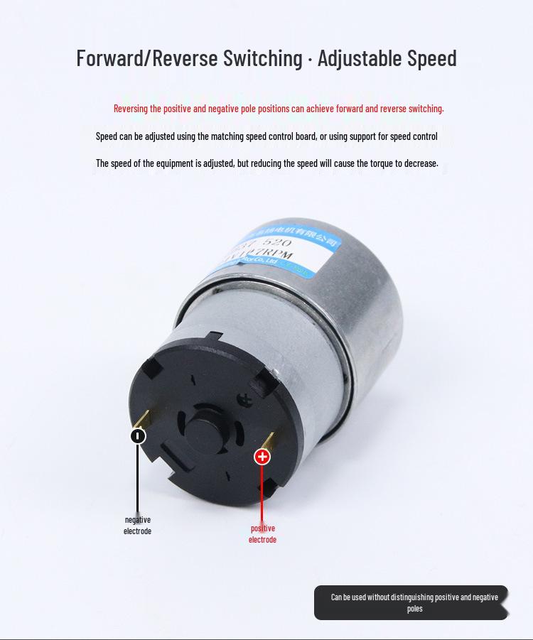 JGB37-520 Low Speed High Torque 6V/12V/24V Brushed DC Geared Motor