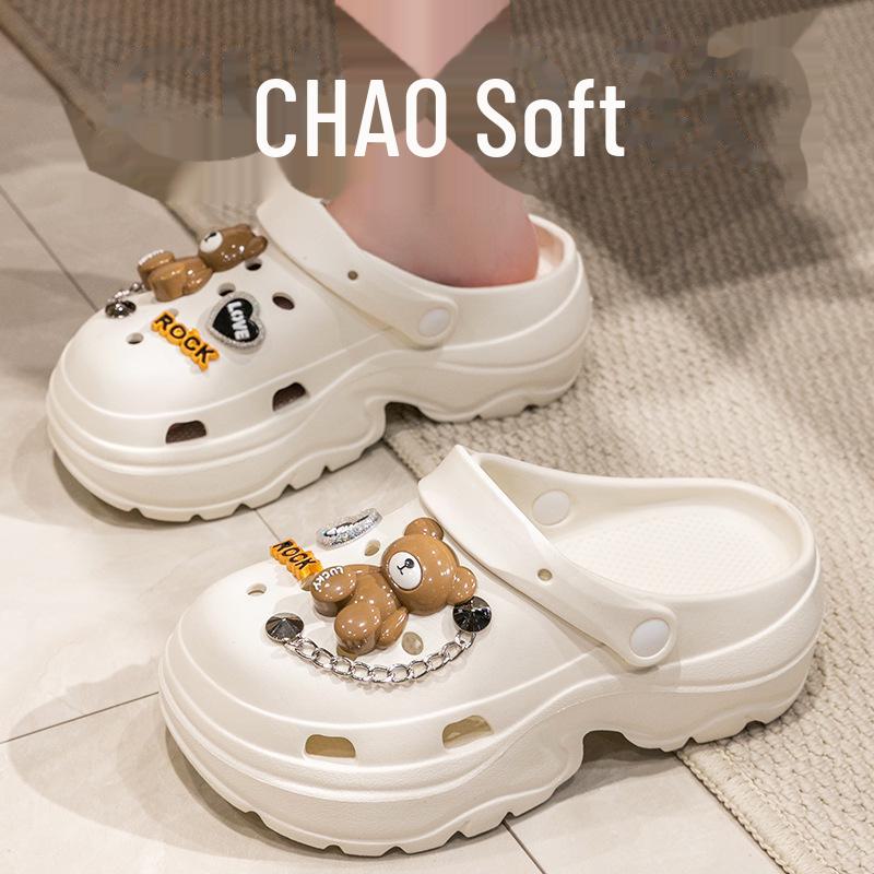 Dámské protiskluzové sandály s tlustou podrážkou EVA 2024: Plážové boty odolné proti zápachu pro letní venkovní nošení