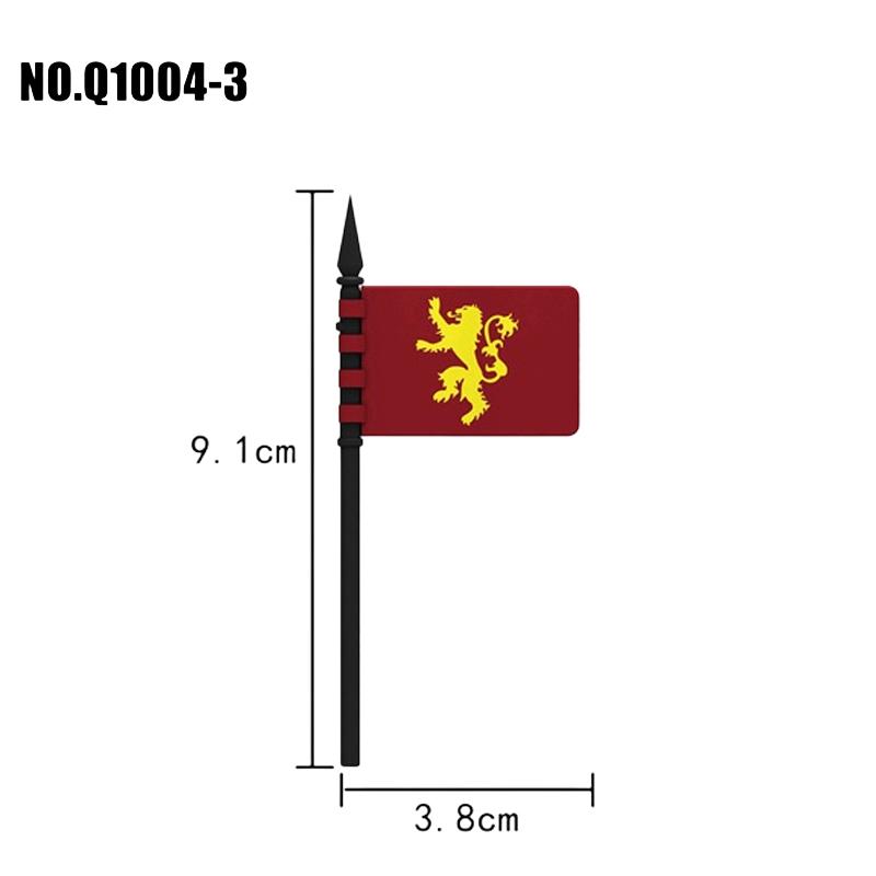 Medieval Military Castle Knight Soldier Shields Building Blocks Flags Movie Figures Accessories Mini Compatible Brick Toy Gifts
