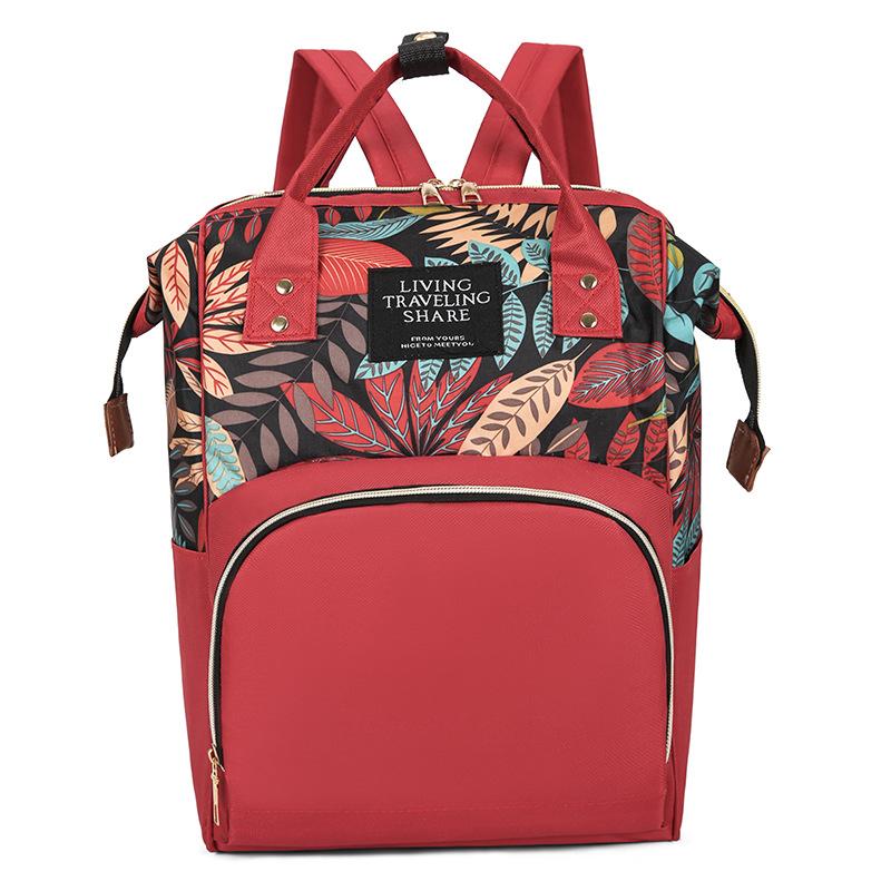 Schoolbag European and American trend contrasting color backpack 1011 new Oxford cloth large capacity mommy bag mother and baby bag waterproof 