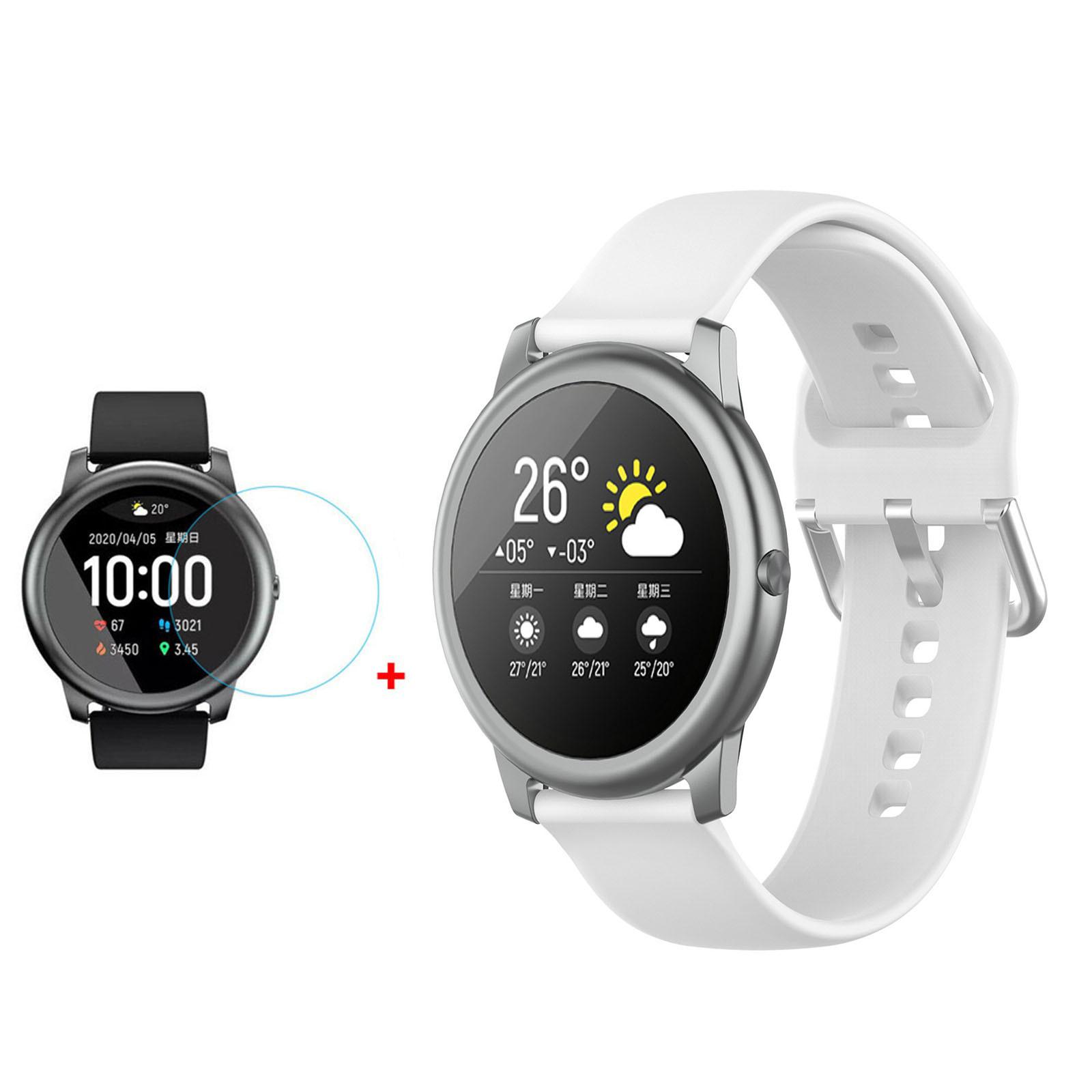 

Мягкий силиконовый ремешок и закаленная пленка для браслета Solar LS05 белый