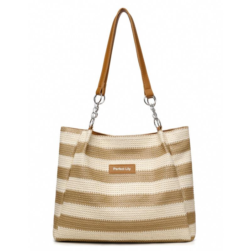 Woven Straw Large Capacity Tote Bag Casual Shoulder Bag