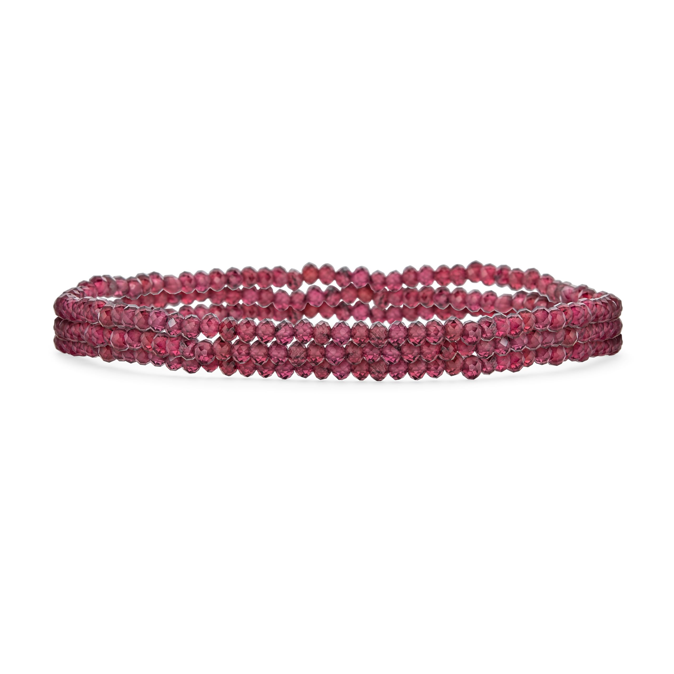 

Mini Dainty Small Petite Seed Caviar Beads Round Faceted Genuine Natural Stone Red Garnet Ball Stackable Strand Stretch Bracelet Women Teen Stackable