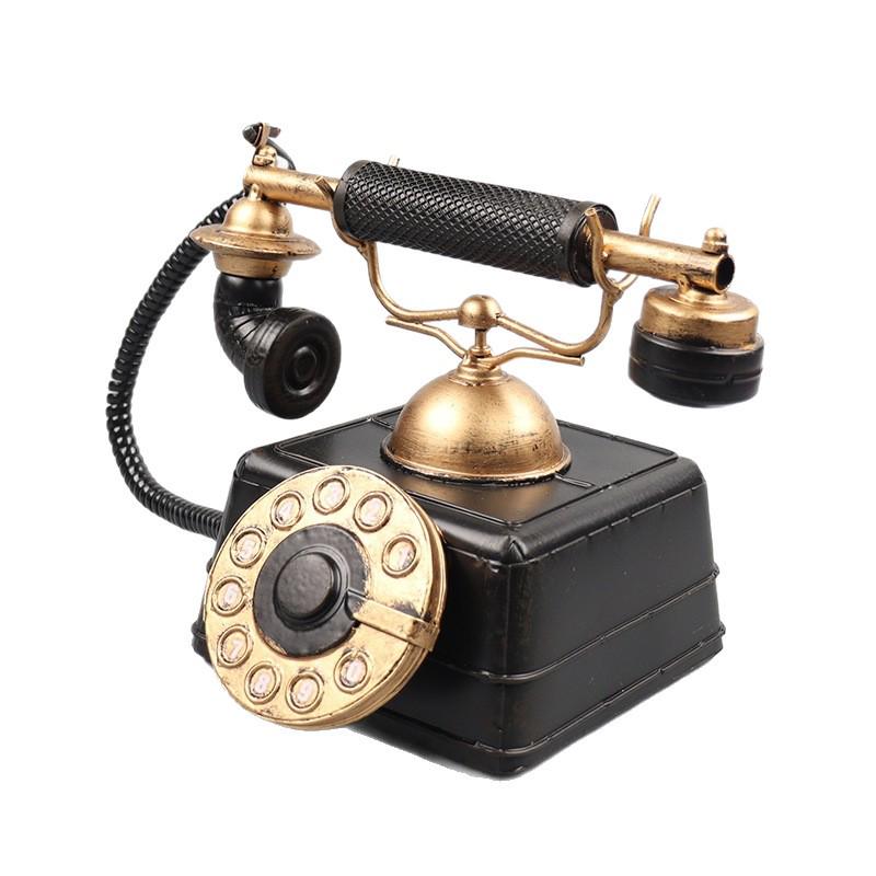 Retro All-Metal Telephone Model: Home Decoration & Wine Cabinet Ornament