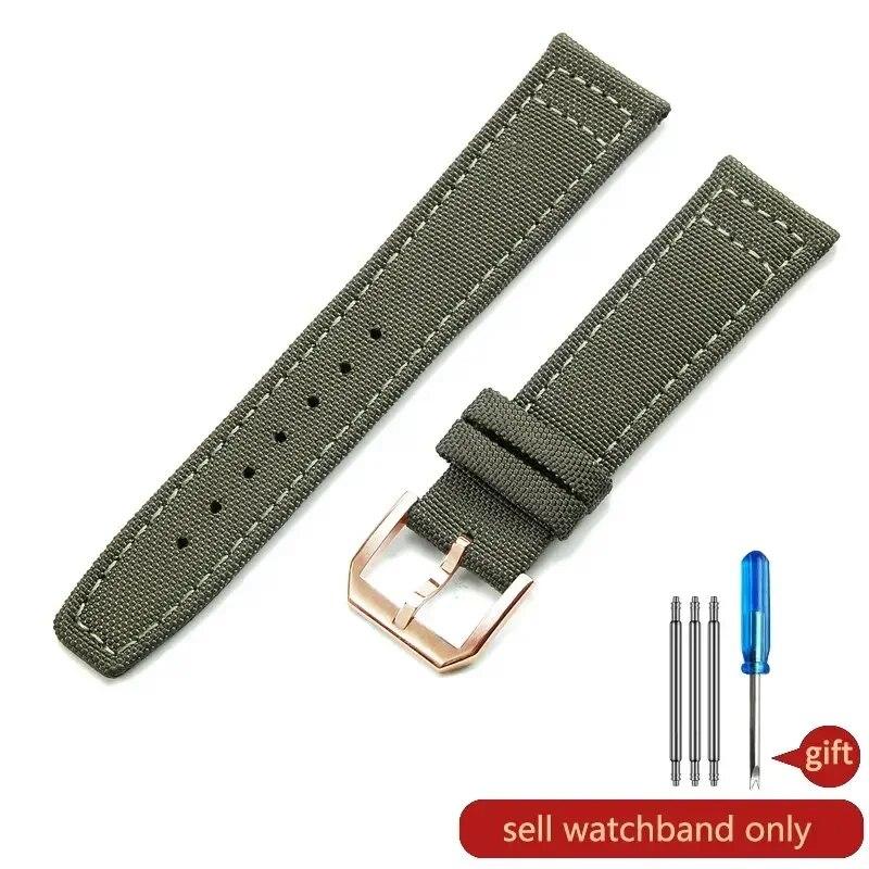 Captain Blue Citizen High Density Knitting Wrist for IWC Pilot Portugal Portofino Nylon Canvas Men 20mm 21mm 22mm Watch Strap