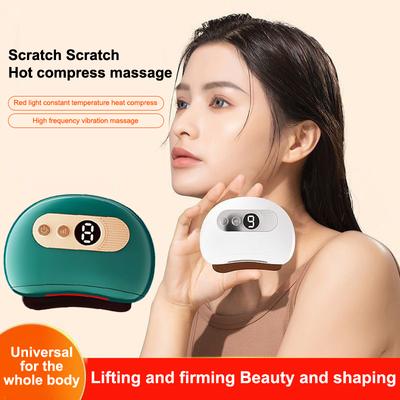 USB Electric Guasha Massager with Hot Stone Heating Vibration Facial Lifting Gua Sha Tool for Neck Back Face Skin Scraping Board