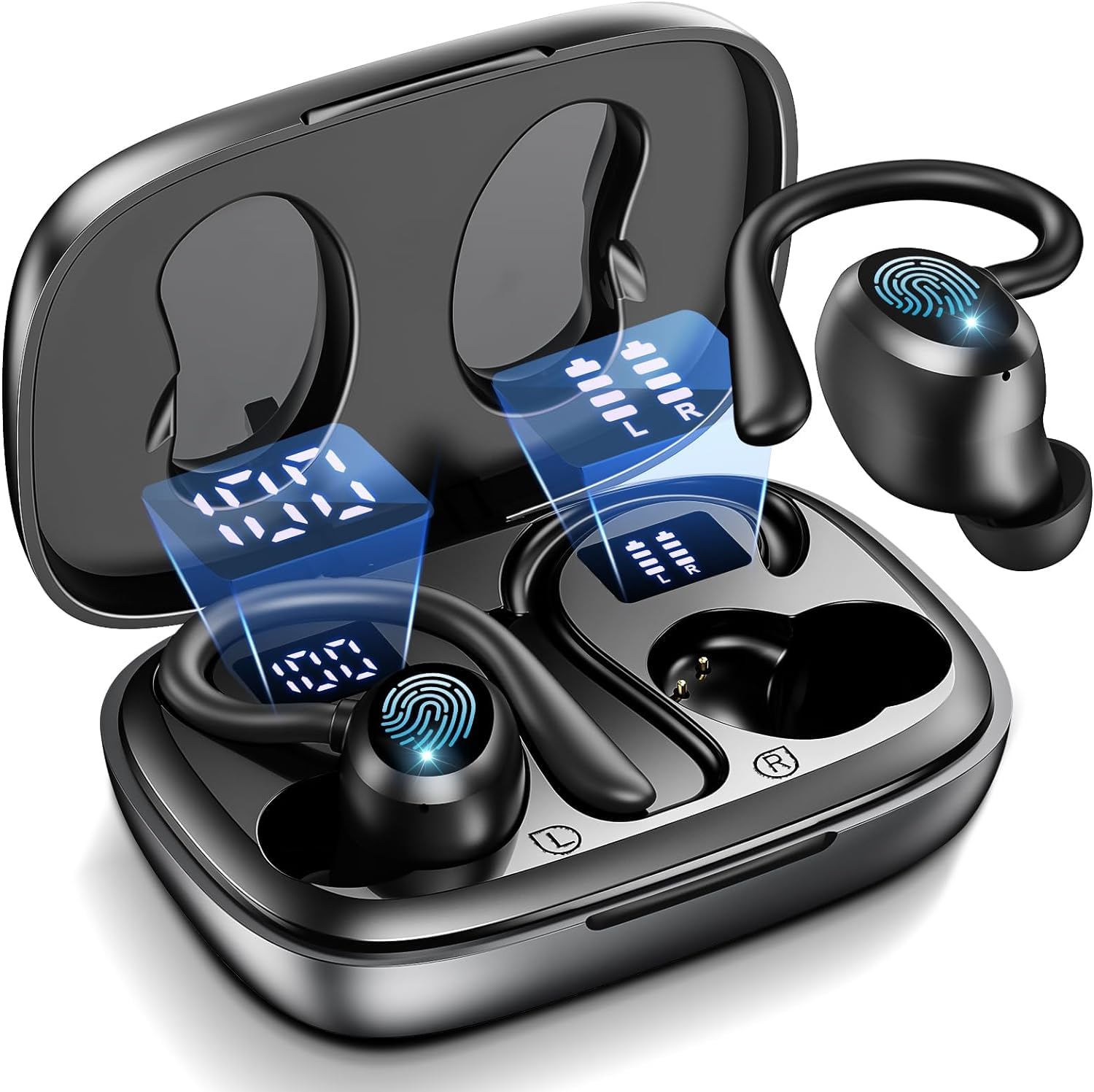 

Earphones Bluetooth Wireless Earphones Bluetooth Earphones Earphones Long Playtime HiFi Sound Quality Over-the-Ear Non-falling