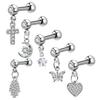 Love Heart Zircon Titanium Steel Ear Studs for Women