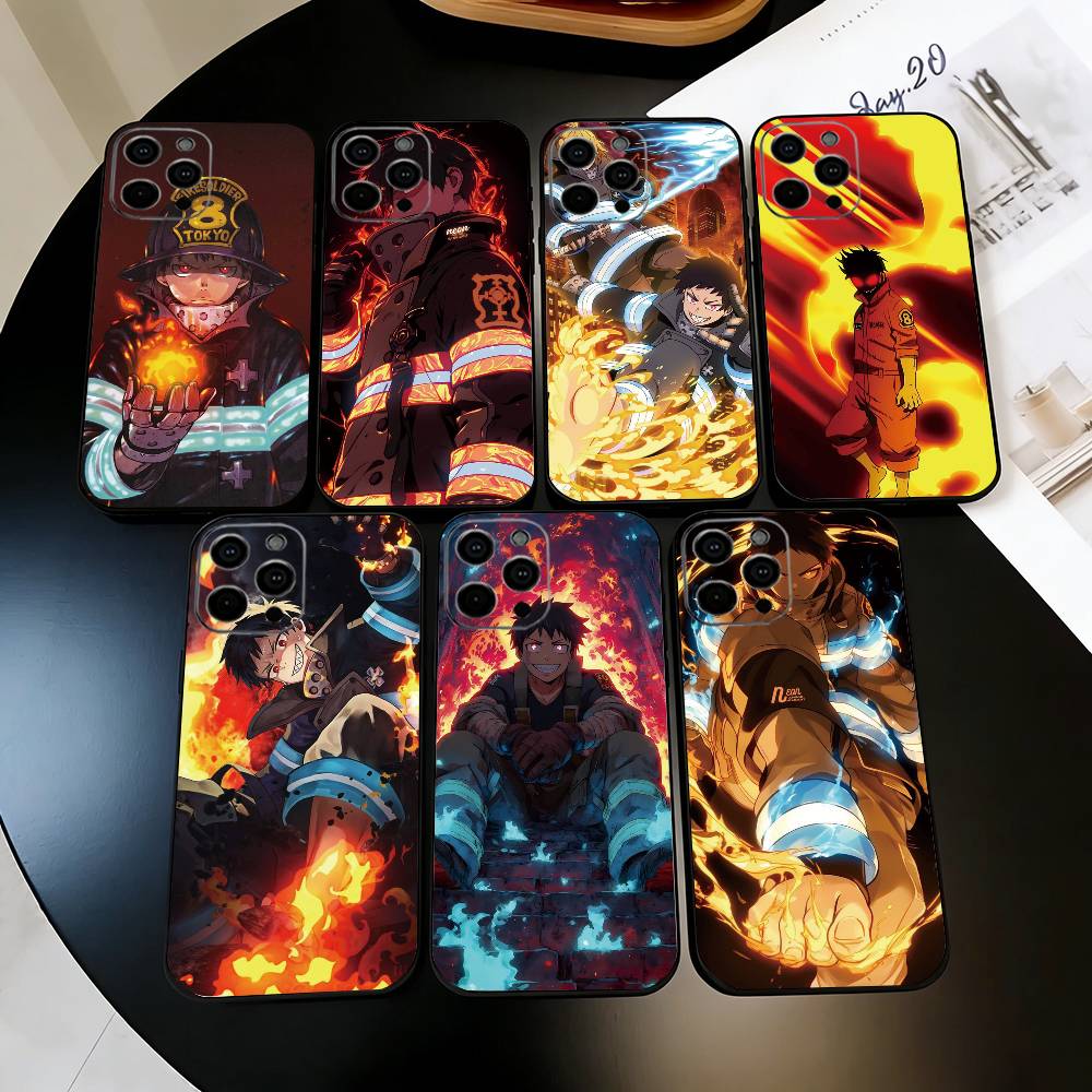 Bc Electrical Appliances Black Fire Force Shinra Kusakabe Phone Case For Iphone 17,16,15,14,13,12,11 Plus,Pro Max,Xs,Soft Silicone Cover