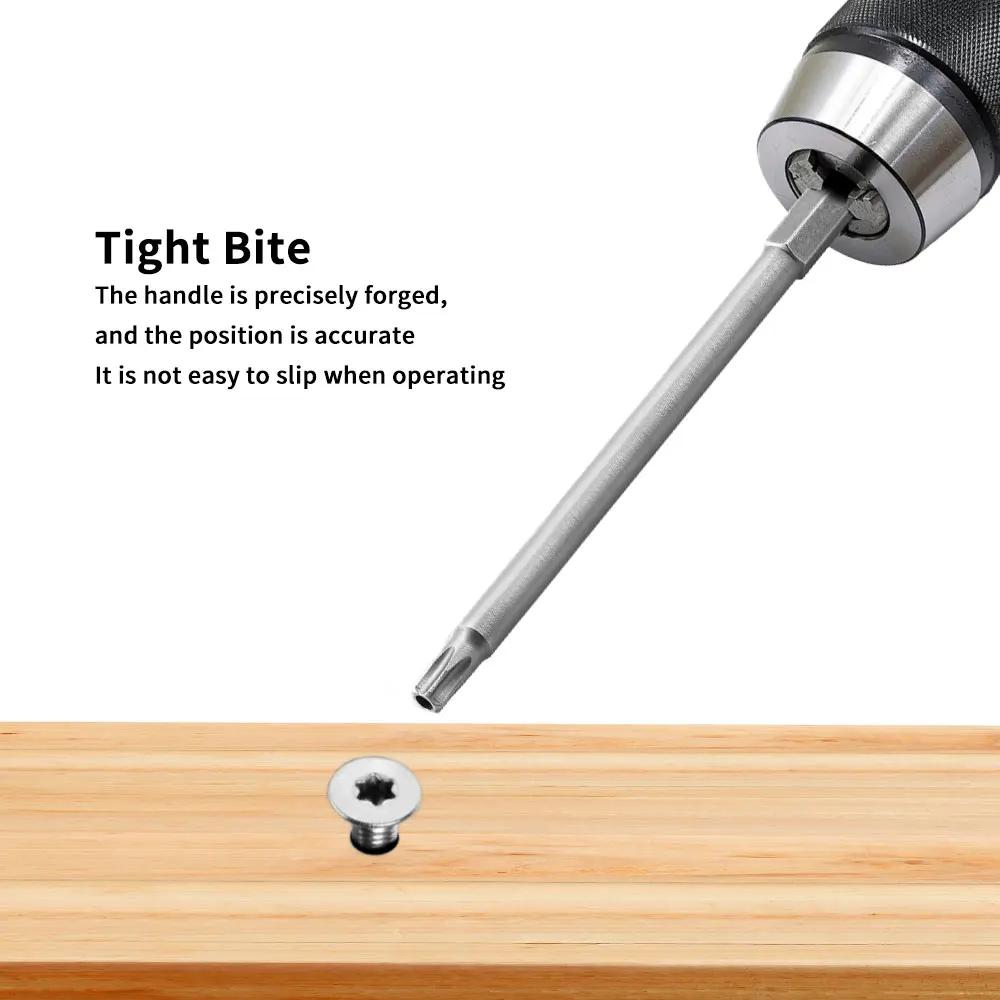 8Pc 100mm S2 Magnetic Hexagonal Hollow Plum Blossom Hole Handle Screwdriver Head Hand Electric Drill Pneumatic Tool Accessories