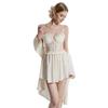 Women's Satin Lace Sheer Cutout Padded Backless Cami Sleep Dress with Robe Lounge Set