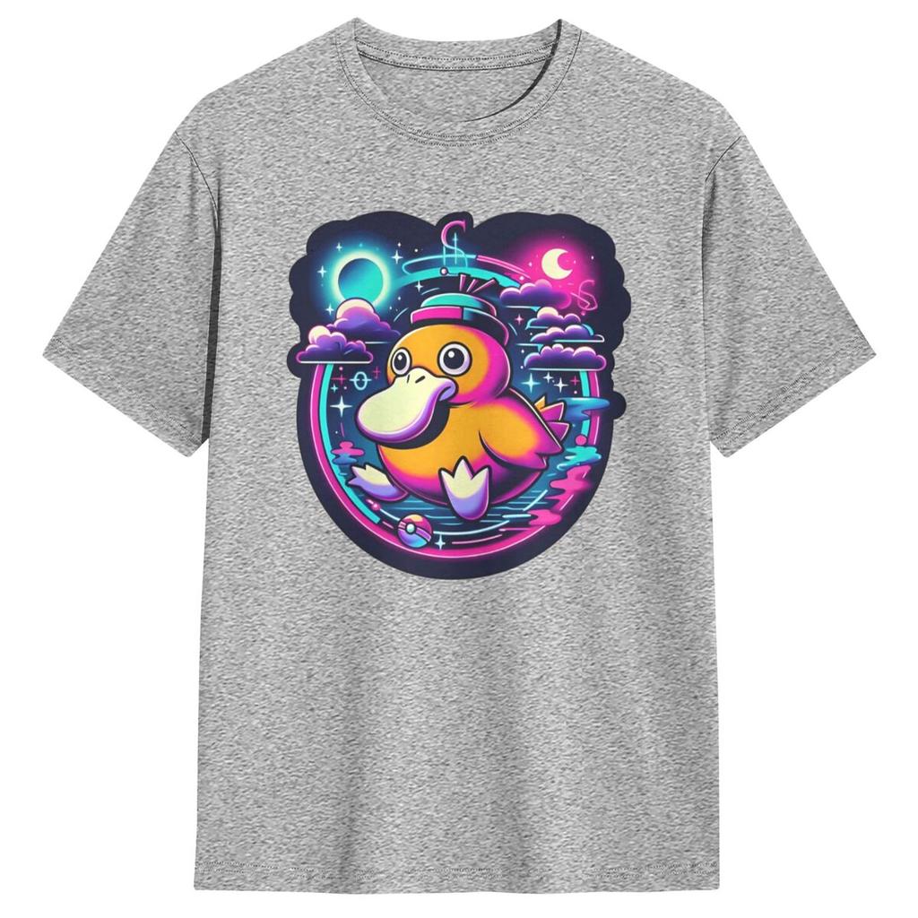 Oversized T Shirt Ducky Night Pokemon Psyducks 100 Cotton T-Shirts Fashion Tshirt for Men Summer Y2K Basic Short Sleeve Top Tees