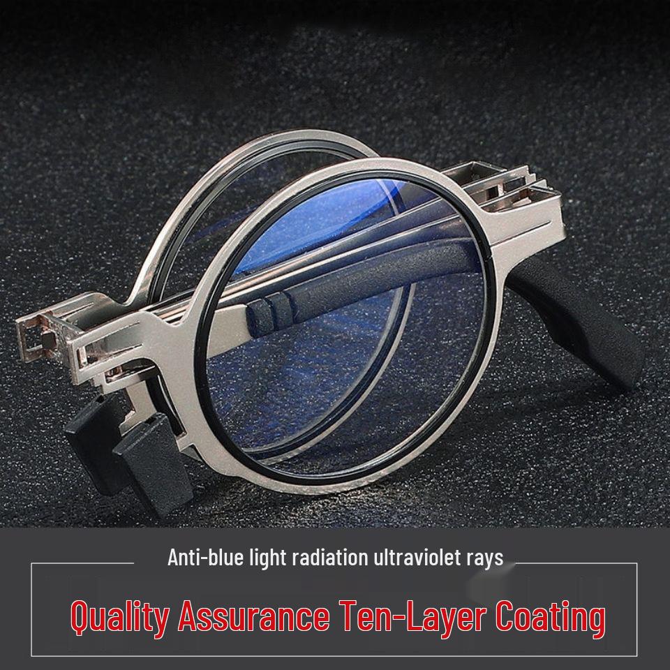 Portable HD Folding Reading Glasses, Anti-Blue Light, Ultralight Eye Protection for Middle-Aged & Elderly, Unisex