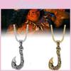 Retro Titanium Steel Ocean-inspired Fishing Hook Pendant Necklace For Stylish Men