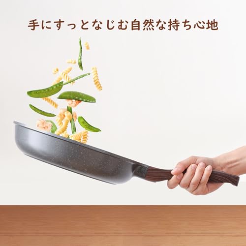 SENSARTE 24cm Frying Pan, Induction & Gas Compatible, Marble Coat, Non-Stick, Non-Toxic, Easy To Clean, Gray, High Heat Efficiency, 1-Year Warranty