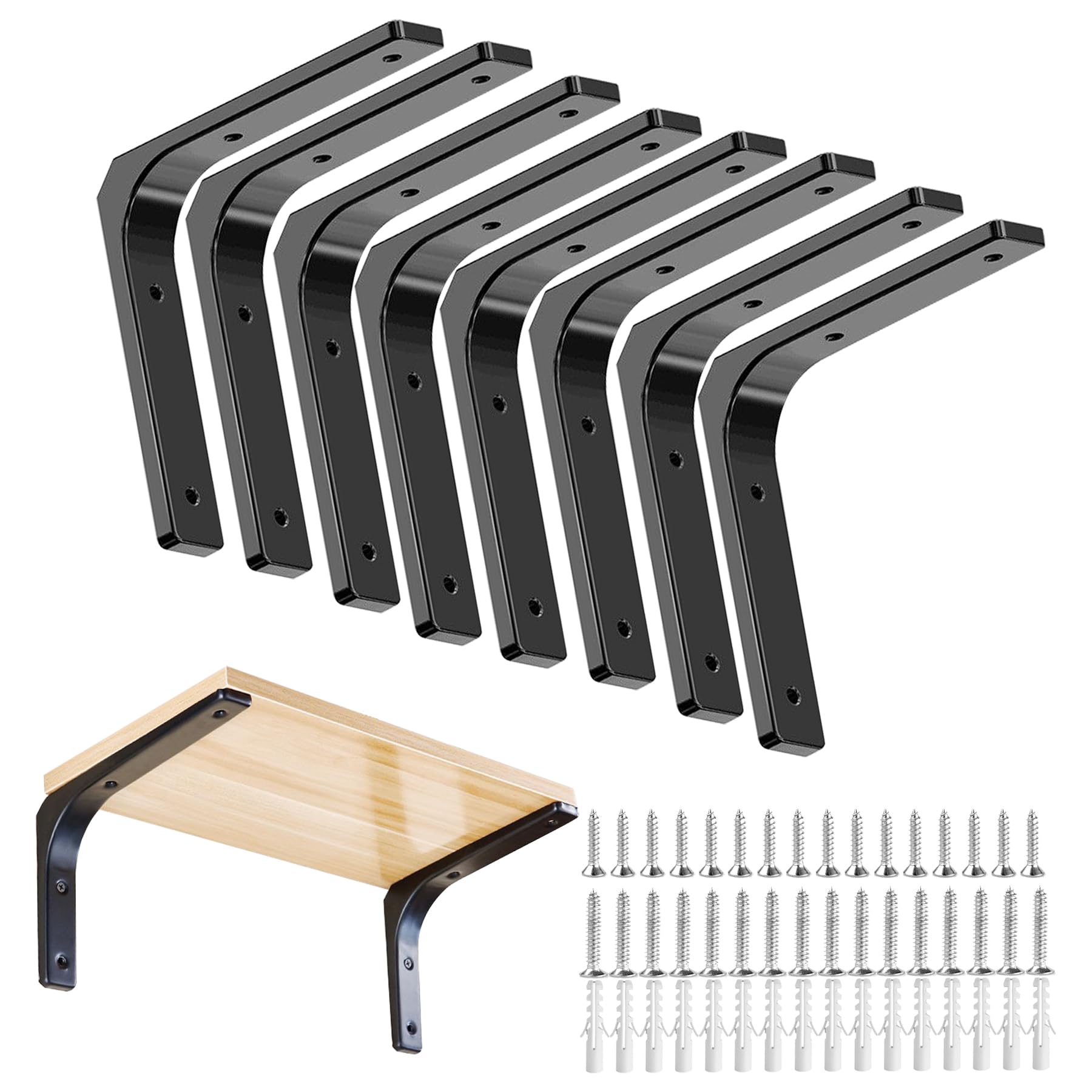 [Xpang] Shelf Bracket, L-shaped Bracket, 95kg Load Capacity, Wall-Mounted Shelf Bracket, Shelf Support, Room, Kitchen, L-shaped Bracket, Steel, Space-