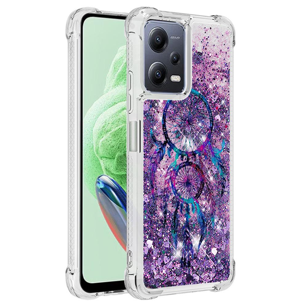 

For Xiaomi Redmi Note 12 5G (Global)/(India)/(China)/Poco X5 5G TPU Case with Quicksand and Pattern Printed Wind Chimes