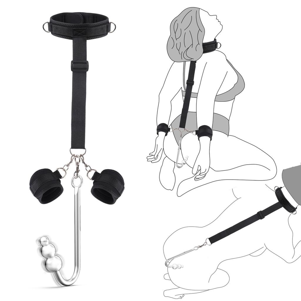 Anal Hook Set  Sex Bondage Adjustable Behind Back Restraints Bondage Sex Toys for Couples Adult SM Game Sex Restraints