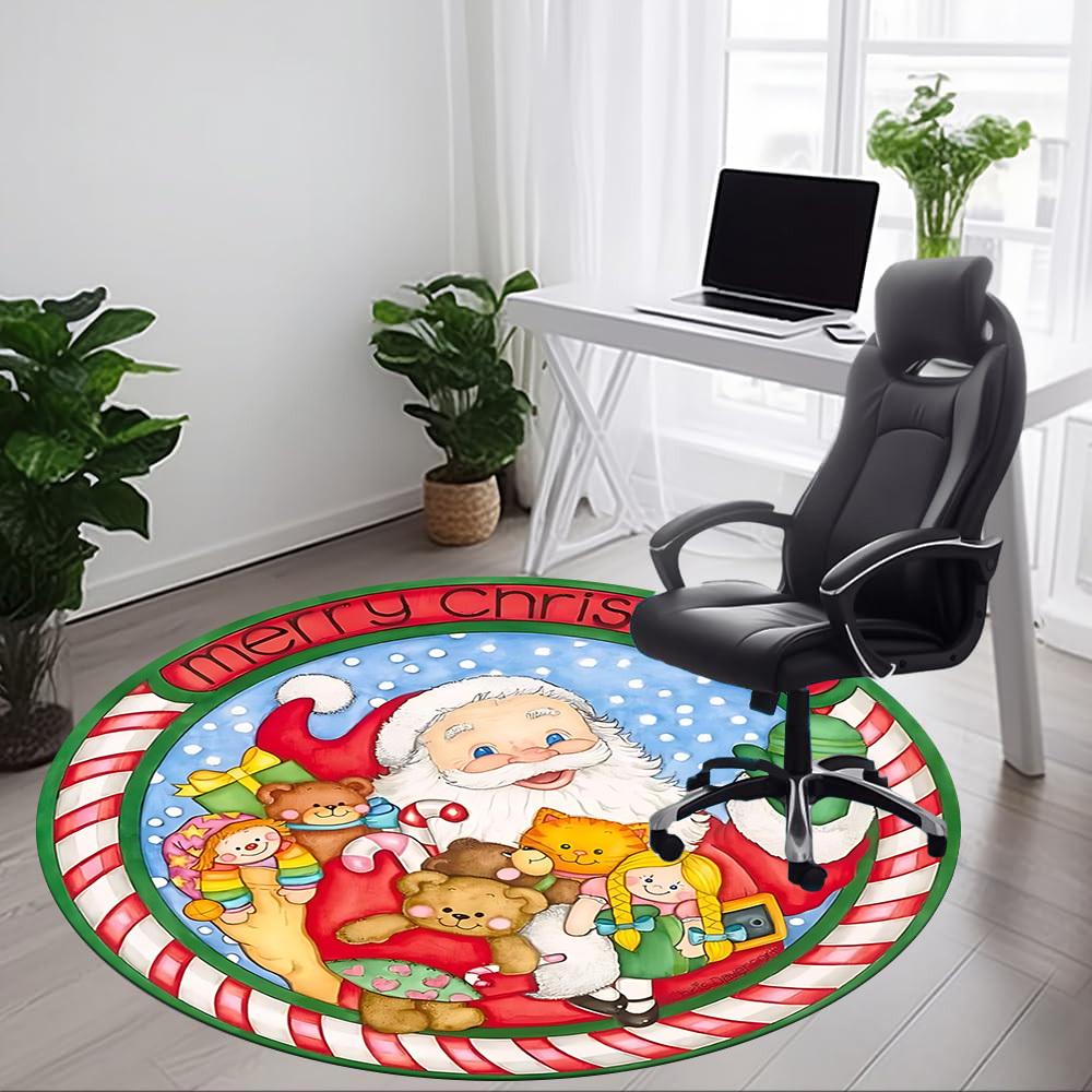 1pc Christmas, Santa Claus Chair Carpet for Office, Soft Flannel Throw Mat, Perfect for Office,Holiday Party Decoration Choice yy251113214