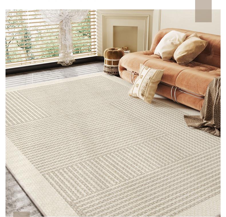 2024 Cream Velvet Loop Carpet for Living Room and Bedroom