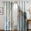 3D Blue Gold Dali Texture Curtains European Luxury Home Decor Shading Curtains 2 Panels Living Room Bedroom Window Curtains