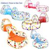 Popular Kids' Play Tent with Tunnel & Basketball Ocean Ball Pit, Foldable 3-in-1 Design for Toddlers