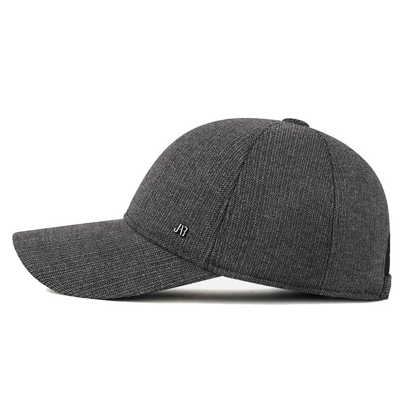 Mens Winter Warm Baseball Cap with Ear Flaps Simple Outdoor Dad Hat