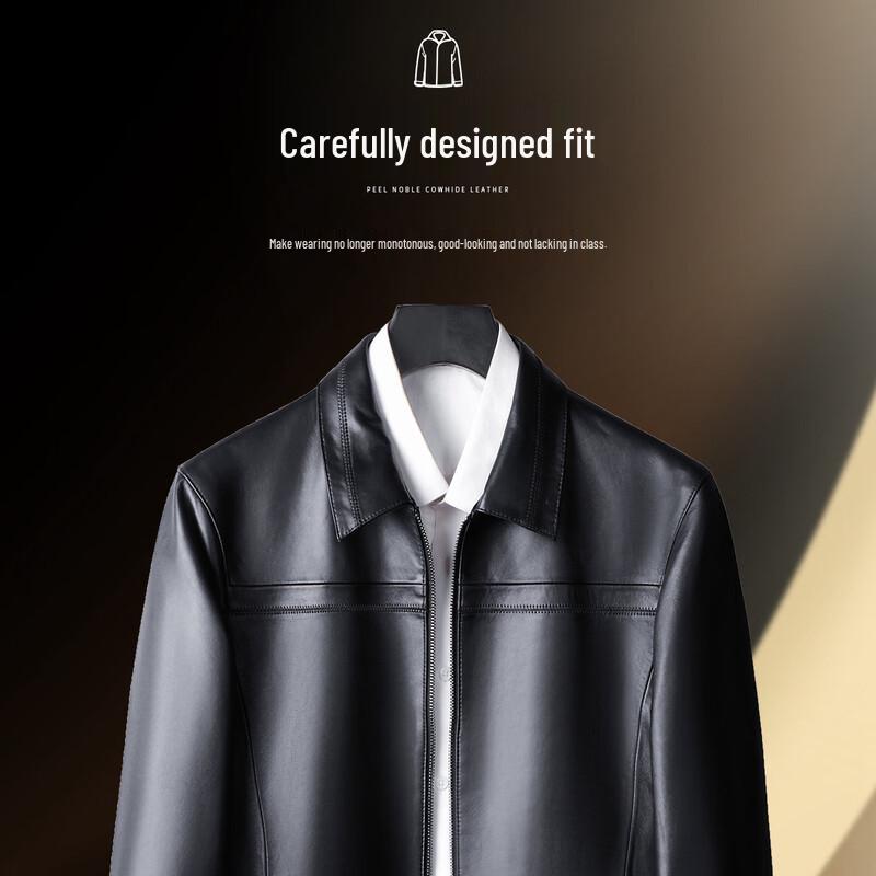 Herren Lammleder Lederjacke mit Revers