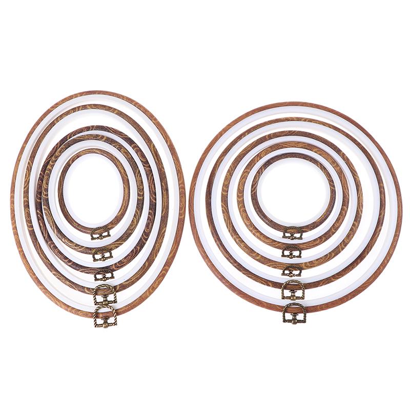 Instrument de cusut Cercuri de broderie de culoare din lemn rotund Set cadru Broderie din plastic