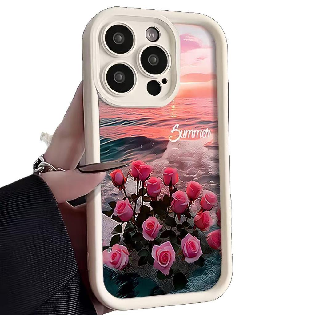 Seaside Rose iPhone 17 Fodral för Apple 16 Pro/14 Pro Max/13 - Trendig Gränsöverskridande Design