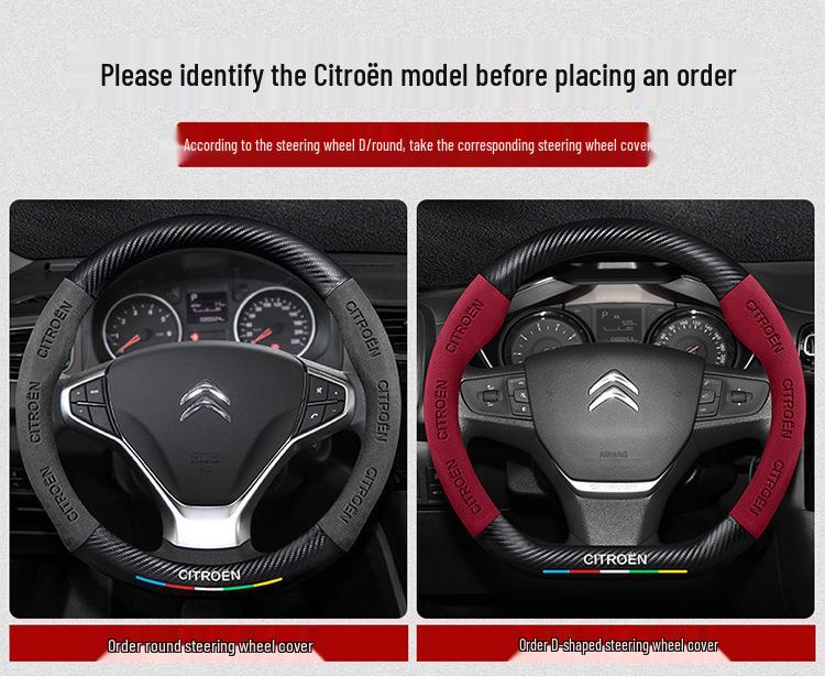 Universal Non-Slip Suede Steering Wheel Cover for Citroen: All-Season, Breathable Design for Men and Women