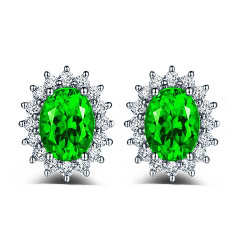 Orecchini Moda Lusso Girasole Caibao Incastonati di Diamanti