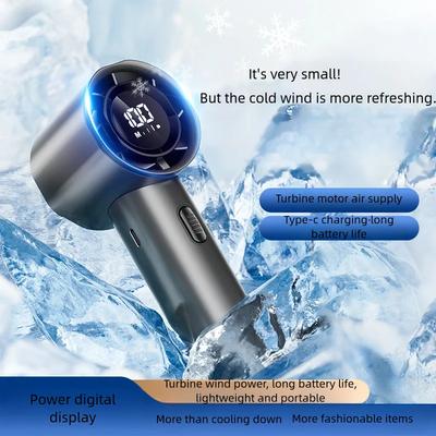 Handheld Turbo Jet Fan Mini Portable Ice Cold Fan Generation Brushless Motor Wind High Speed Duct Fans Violent Blower Speed Neck