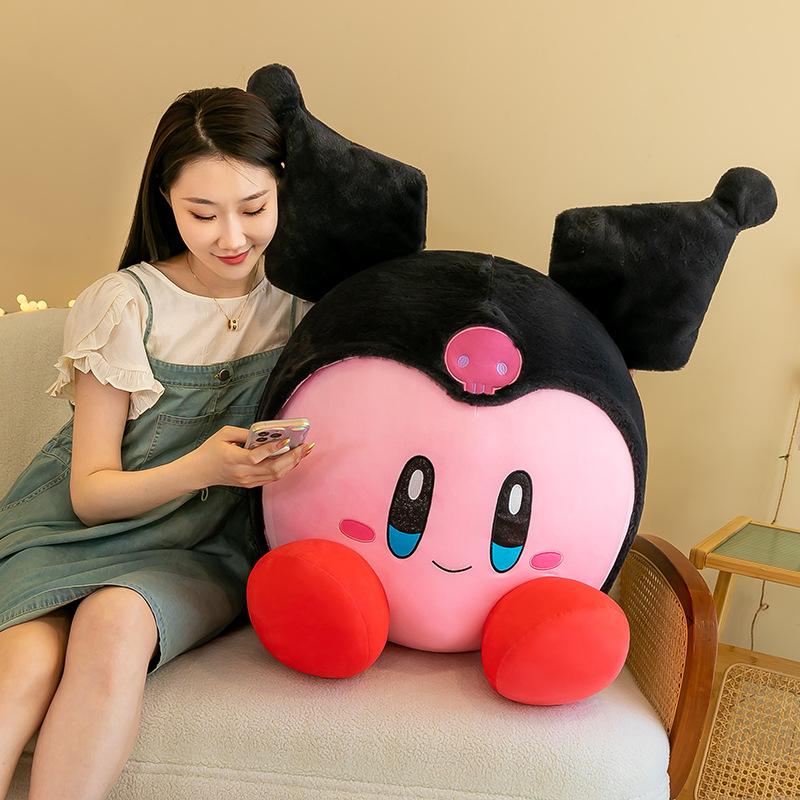 

Large Size Cute Kirby Cosplay Sanrio Kuromianime Plush Stuffed Doll Room Plushies Pillow Cute Ornaments Children s Holiday Gifts 35cm чорний
